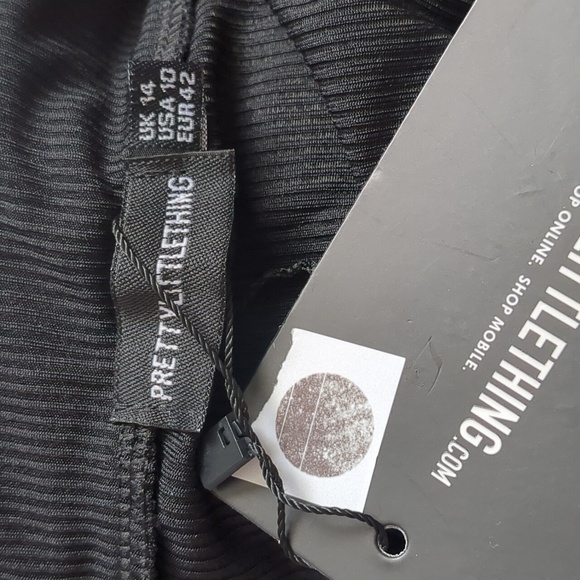 PrettyLittleThing Shape Black Ribbed High Waist Leggings size 10 - Picture 5 of 7